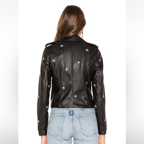 Revolve superdown Lydia Embroidered Moto Jacket In Black & White - Picture 2 of 6
